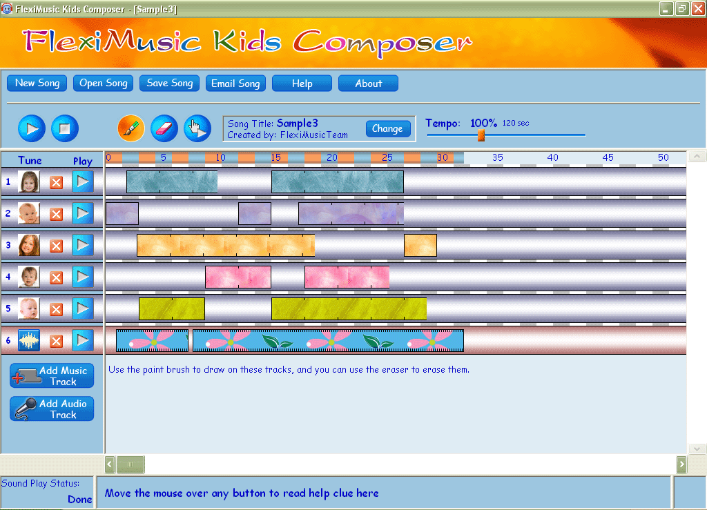 Screenshot of FlexiMusic Kids Composer